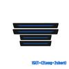 4Pcs Carbon Fiber Leather Car Door Sill Cover Protector Sticker Accessories Blue