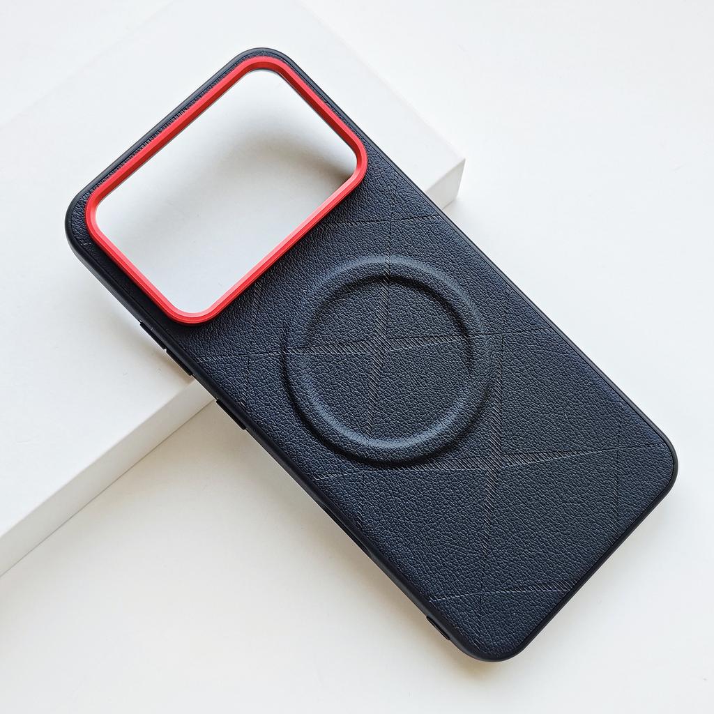 Funda a prueba de golpes mate magnética suave híbrida TPU+Cuero Vegano+Metal Trasero Anti-Huellas Dactilares para Honor Win y Honor Win RT