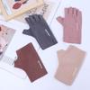 Thin Cloth Cold Proof Outdoor Solid Color Women Mittens Half-finger Warm Gloves Fingerless Gloves