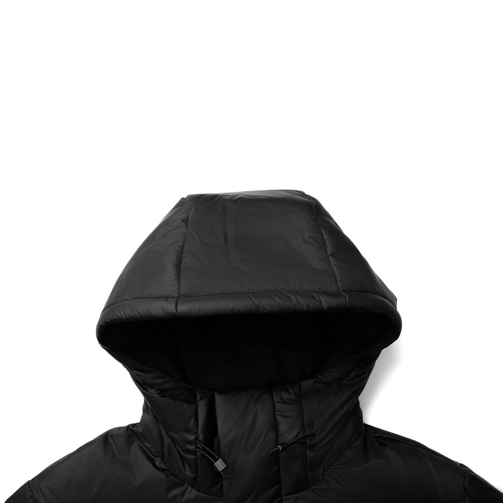 Li-Ning Comfortable Simple Versatile Long Hooded Sports Letter Down Jacket Unisex Outerwear Black AYMV379-1
