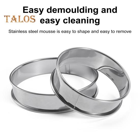 6Pcs Stainless Steel English Muffin Rings Non-Stick Coating Cake Mold for Baking Double Rolled Edge Design Food Grade 8cm 10cm Cooking Rings