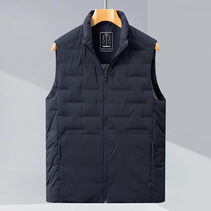 Парный стиль Легкая роскошь Пуховый жилет со стойкой: Легкая, Повседневная, Теплая Зимняя Верхняя Одежда. XXXL