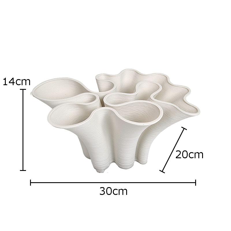 Creative Wrinkled Ceramic Vase Desk Decoration Flower Bud Shape Vases Modern Artificial Flowers Decorative Floral Arrangement