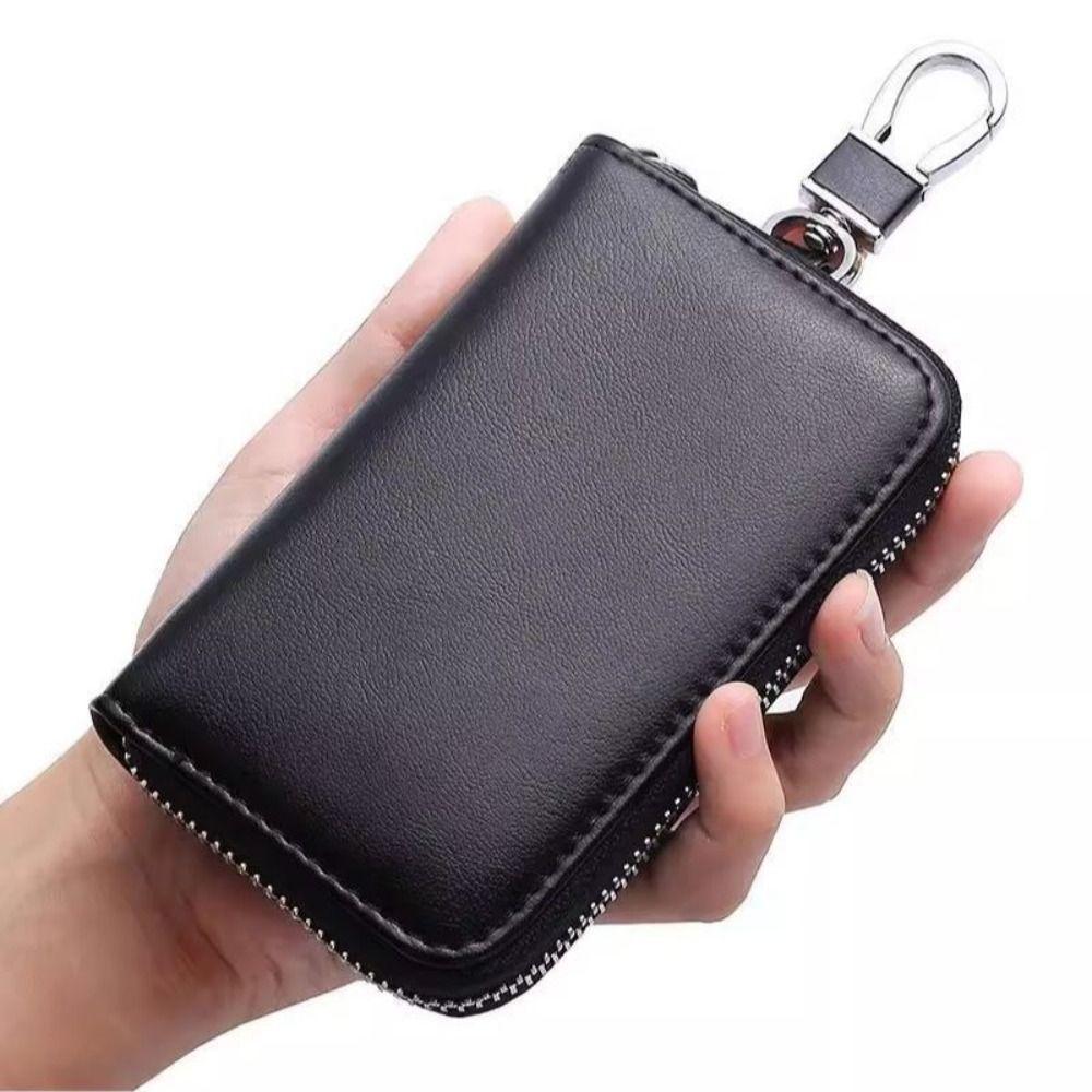 Waterproof Car Key Wallet Retro Zipper Key Bag Lightweight Key Storage Pouch  Commuting Use