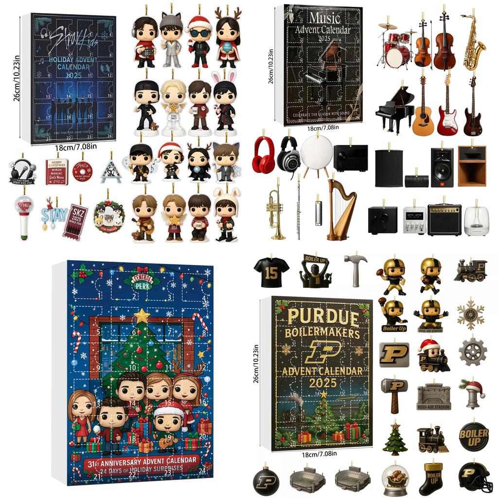 Stray Kids Weihnachts-Adventskalender mit 24 Acryl-Dekorationen zum Verschenken in der Weihnachtszeit
