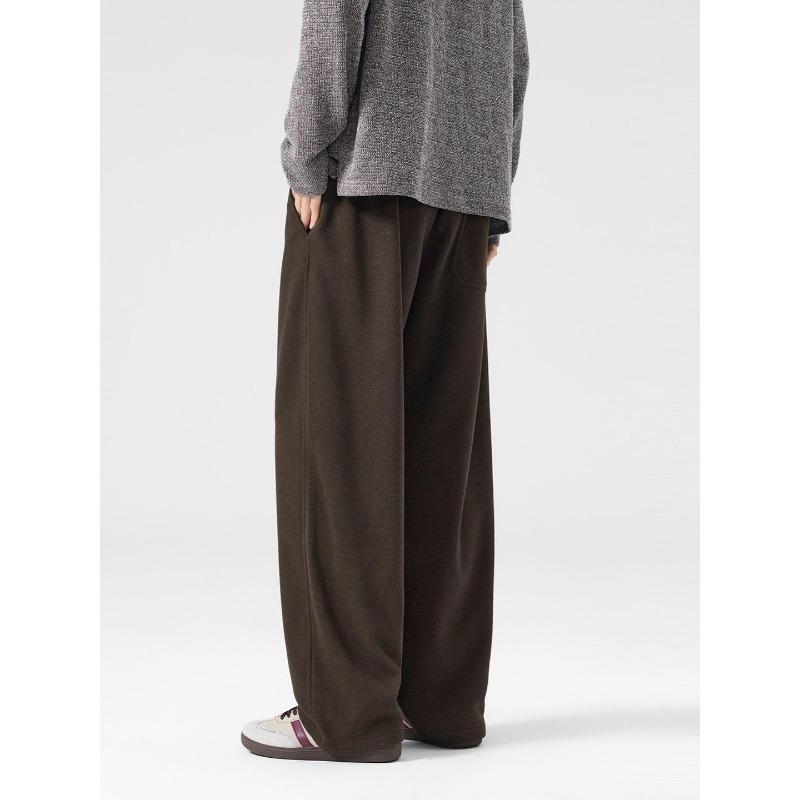 Men's New Warm Wide-Leg Wool Knit Sweatpants - Thick, Versatile, High-Street Casual Pants