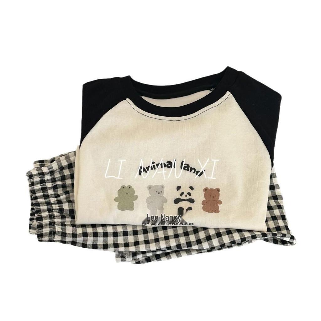 Children's Cartoon Raglan Sleeve Pajama Set - Spring 2025