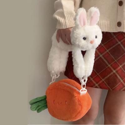 Plüschtier Kaninchen Flauschige Karotte Umhängetasche Süße Sachen Kawaii Cartoon Tier Plüschtier Puppe Feiertag All-Match-Tasche Geburtstagsgeschenk