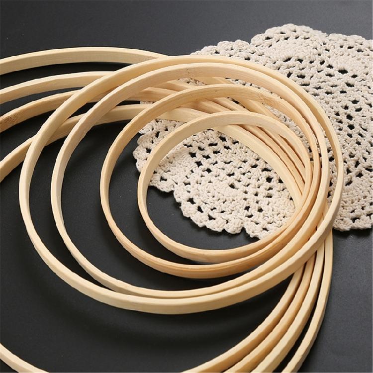 9 Pcs Bamboos Floral Hoops Dream Catcher Craft Rings Wreath Hoops Rings Great for DIY Wedding Wreath