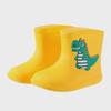 Kids' Cartoon Dinosaur Waterproof Rain Boots with Drawstring, Cotton-Lined, for Boys and Girls, Ideal for Kindergarten.