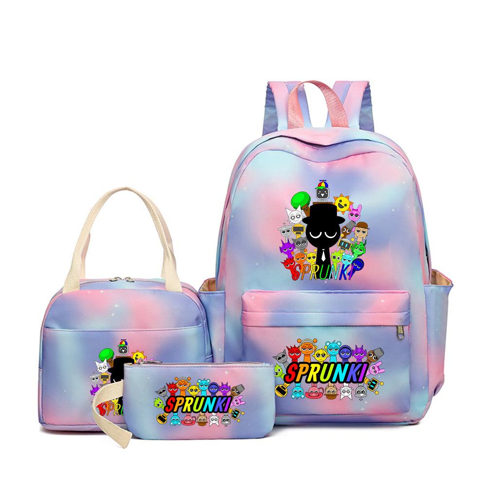 New Rhythm Box Heat Transfer Backpack Sprunki Music Game Primary and Secondary School Children's Schoolbag