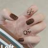 Artificial Nails Short Wearable Nail Polish Leopard Print High-end Fake Nails Removable Nail Stickers