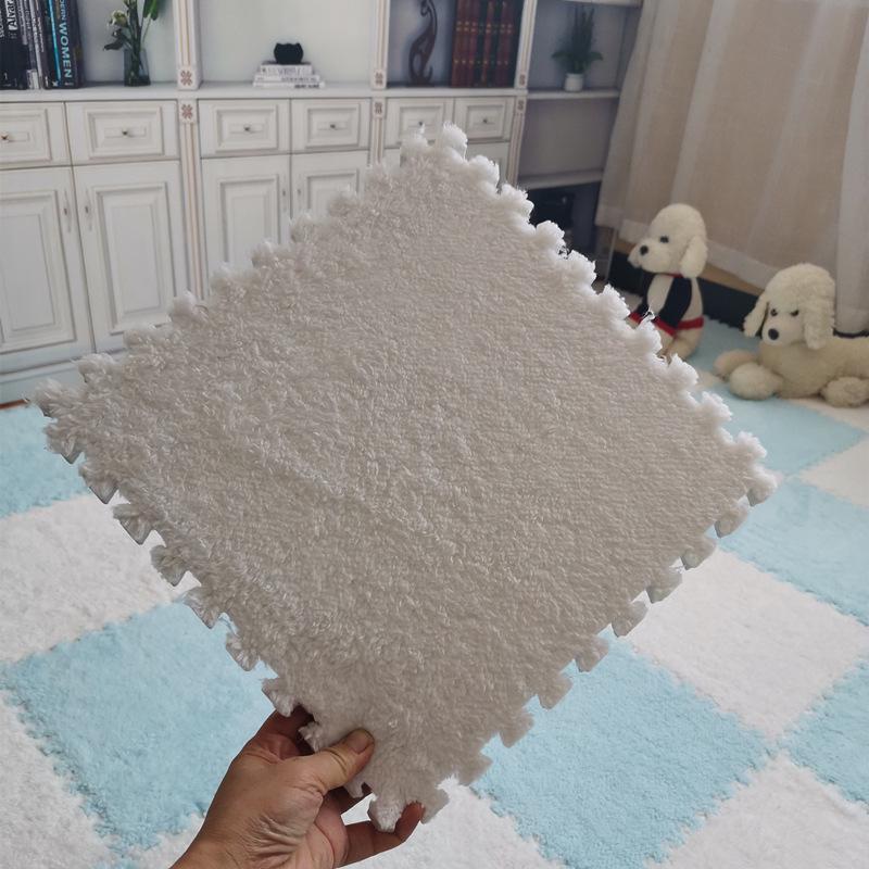 

Плюшевый Роскошный Сращенный Квадратный Ковер - Толстый Ковер Полного Покрытия для Спальни, Гостиной или Балкона 30x30x1.0 cm белый