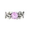 Elegant Princess Olive Leaf Engagement Ring Set with Diamond and Blue Zircon for Women