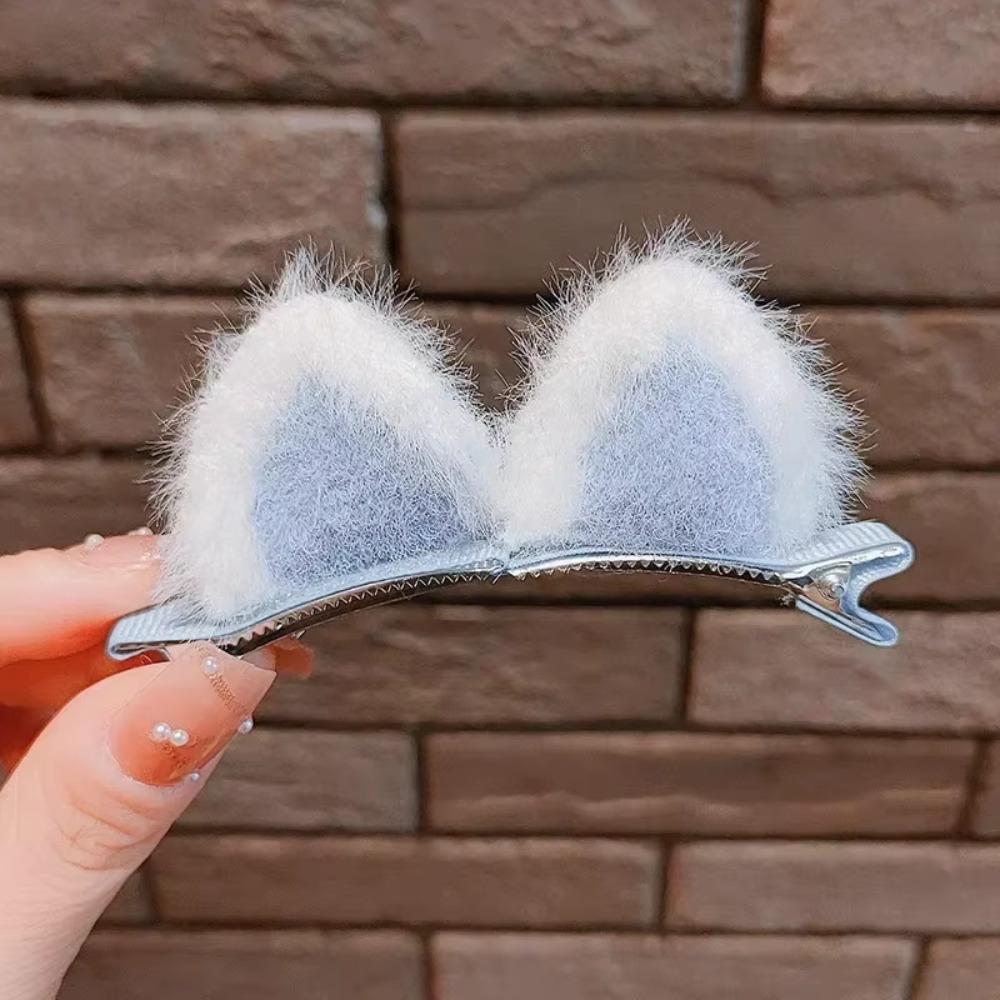 5 Pairs Soft Texture Rabbit Ears Hair Pin 3D Design Plush Hair Pin 3D Hair Pin For Children