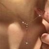 French Style 925 Silver Luxury High-End Y-Shaped Tassel Pendant Necklace with Moissanite on an Elegant Link Chain