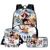 One Piece Lightweight 3PCS School Backpack Set with Front Pocket, Crossbody Bag and Pencil Case, Unisex for Boys Girls Age 6-10