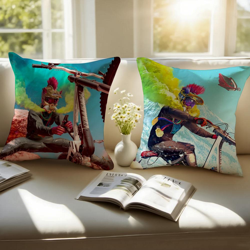 Cool Game R-Riders Republics Cushion Cover Pillowcase Short Plush Invisible Zipper Room Sofa Cushion Cover