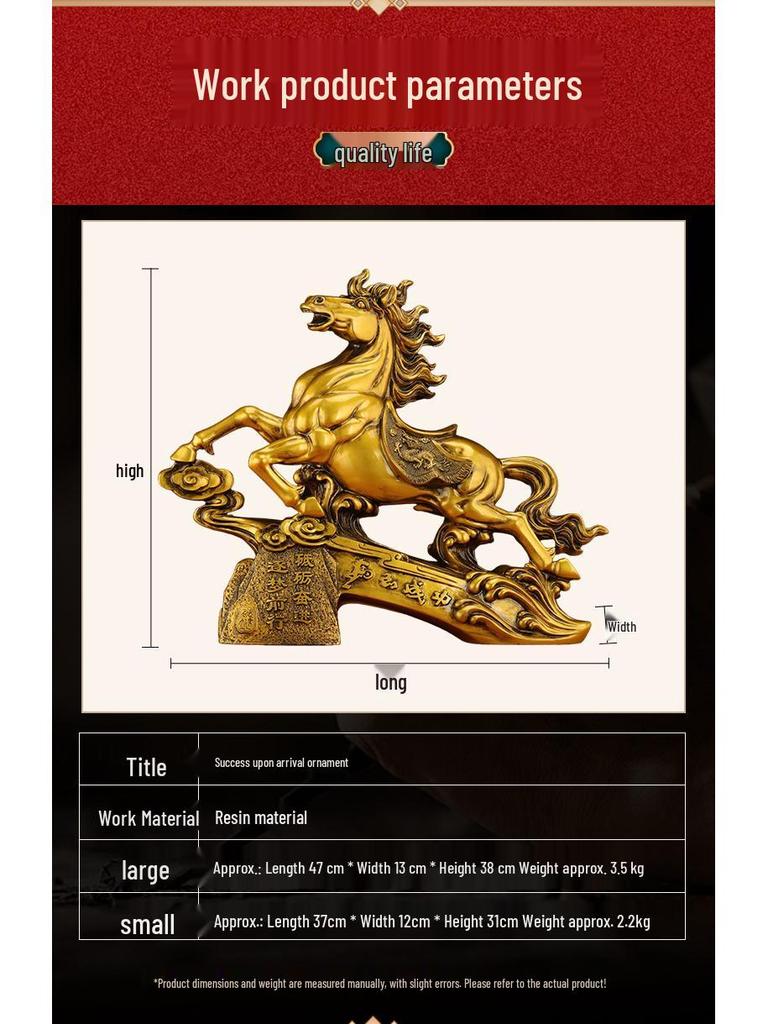Success Wealth Horse Figurine - Zodiac Horse for Office Desktop or Wine Cabinet Decoration, Perfect Housewarming or Opening Gift