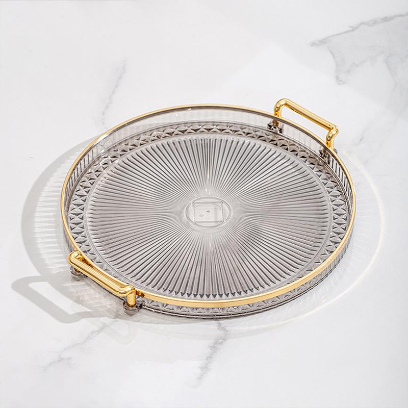 Round Storage Tray Home Living Room Coffee Table Tea Cup Storage Plate Acrylic Tray Aromatherapy Organizer Tray Home Decor