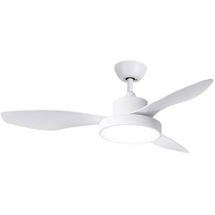 Ventilateur De Plafond - SPC - Conforto DC Lite 2 - Moteur DC 42W - Luminosité Réglable - Design Blanc