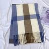 Plaid Scarf Women's Autumn Winter Imitation Cashmere Tassel Shawl Thick