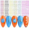 Gold & Rainbow Fluorescent Letter Nail Art Stickers