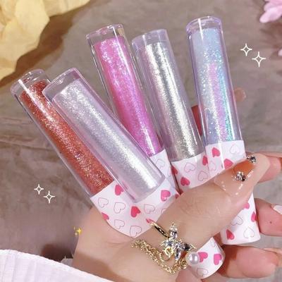 1 Pezzo Ombretto Liquido Ultra Lucido Illuminante Impermeabile Lunga Durata Fogli Monocromatici Glitter Esalta Ombretto Occhi da Baco da Seta Rosa