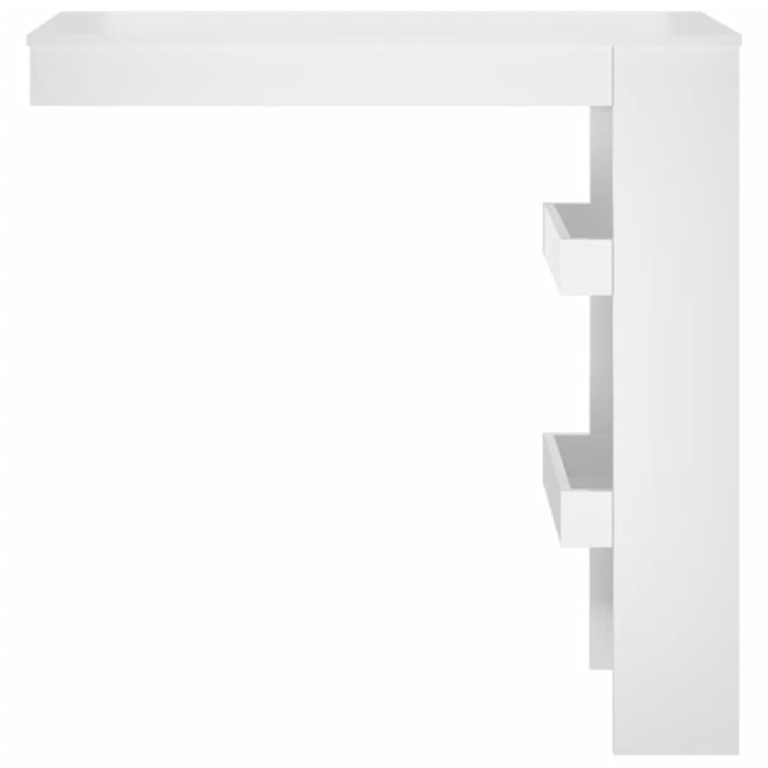 VidaXL Wall-mounted Bar Table Glossy White 102x45x103.5cm Engineered Wood 811787
