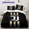 Juventus Football Club Pattern Bedding,Quilt Set Quilt Cover Pillowcase Home Birthday Gift(1 * Duvet Cover + 2 * Pillowcase, Without Core)