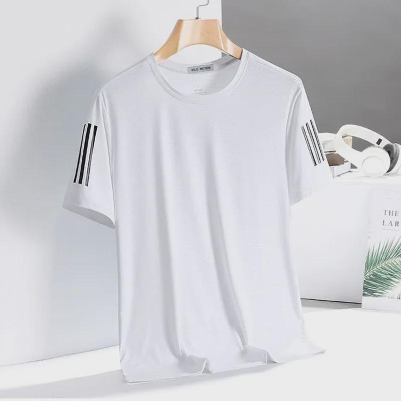 Men's Quick-Dry Summer Ice Silk Round-Neck Short-Sleeve Sports T-Shirt