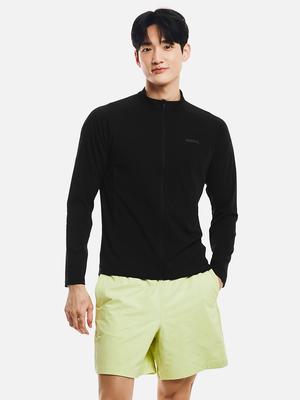BARREL Men'S Essential Relaxed Fit Zip-Up Rash Guard Black (B6Smwzr101Blk)