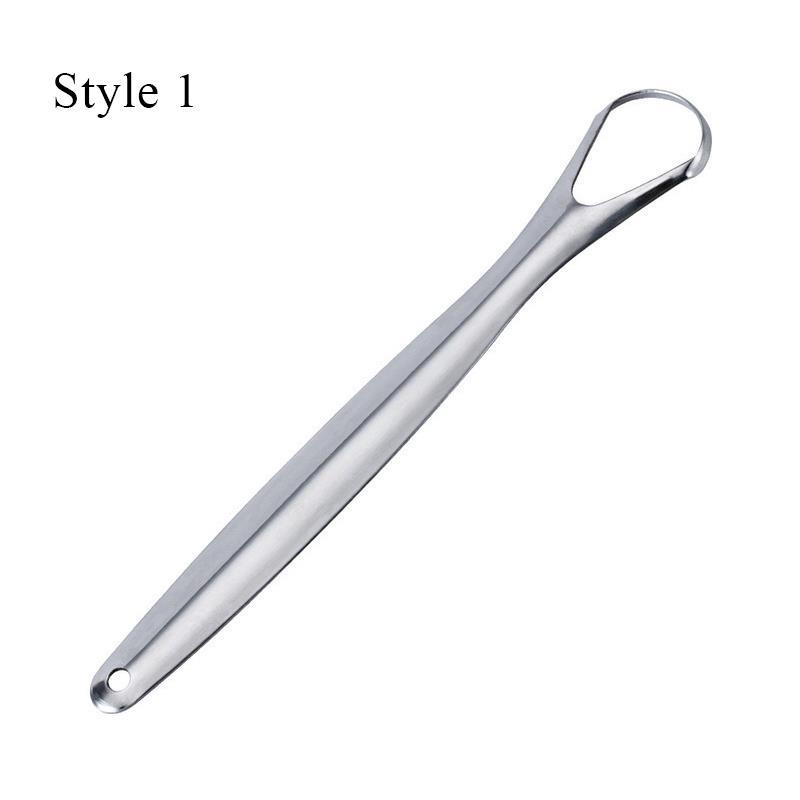 Color Handle Stainless Steel Tongue Scraper Oral Hygiene Cleaner Metal Tongue Cleaning Tool For Fresh Breath