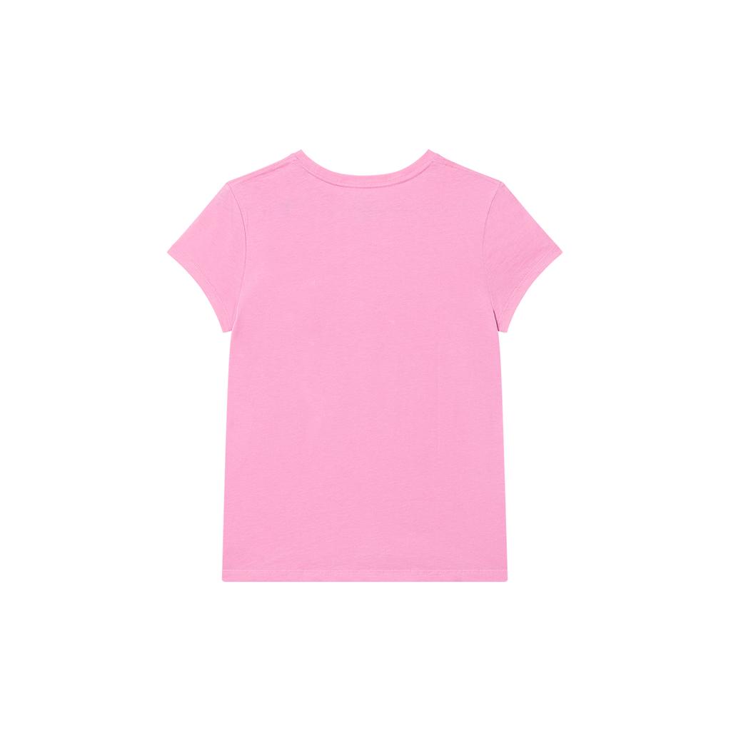 T-shirt Girocollo con Logo Polo Ralph Lauren Top Bambino Rosa 313833549-081