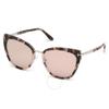 Simona Champagne Silver Flash Butterfly Ladies Sunglasses Ft0717 55g 57