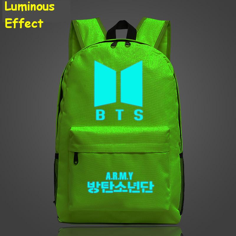 Bts Kpop Bangtan Boys Leuchtender Rucksack Mode Nylon Schulter Reise Tasche Schule