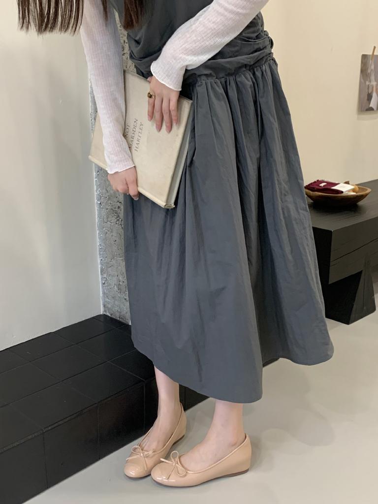 French Shallow Mouth Flat Sole Single Shoe Women's Summer 2025 New Bow Soft Sole Inner Height Increase Ballet Women's Shoes with Skirt