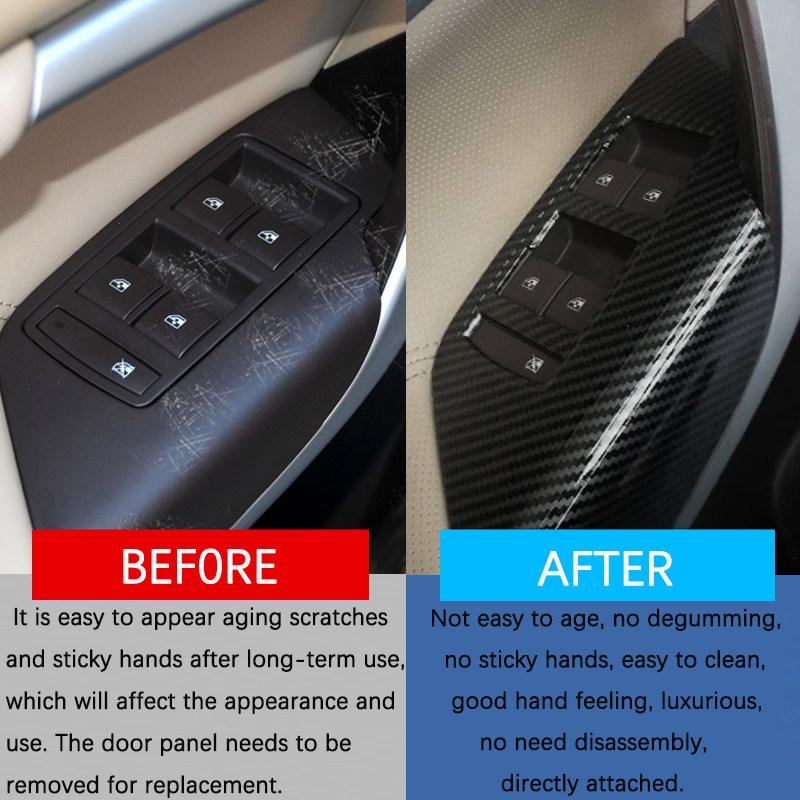 For Buick Regal 2009 2010 2011 2012 2013 2014 2015 2016 ABS Carbon Texture Car Inner Window Switch Lift Control Panel Cover Trim