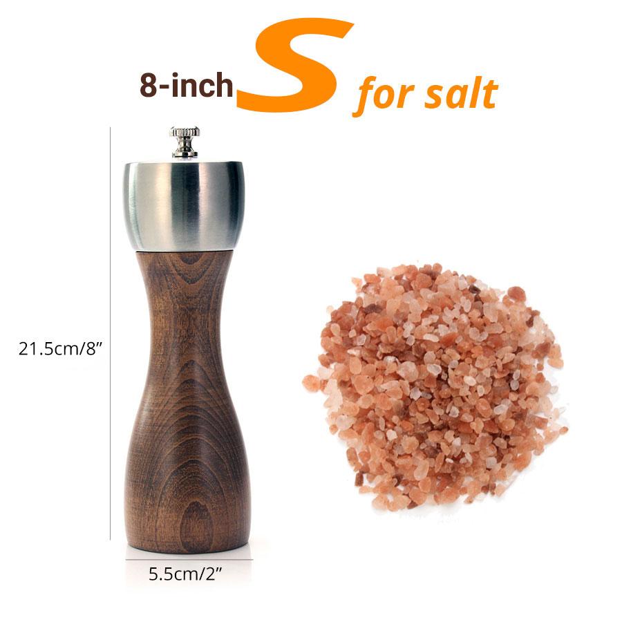 Beech pepper salt grinder and pepper pepper sea salt pepper precision carbon steel rotor