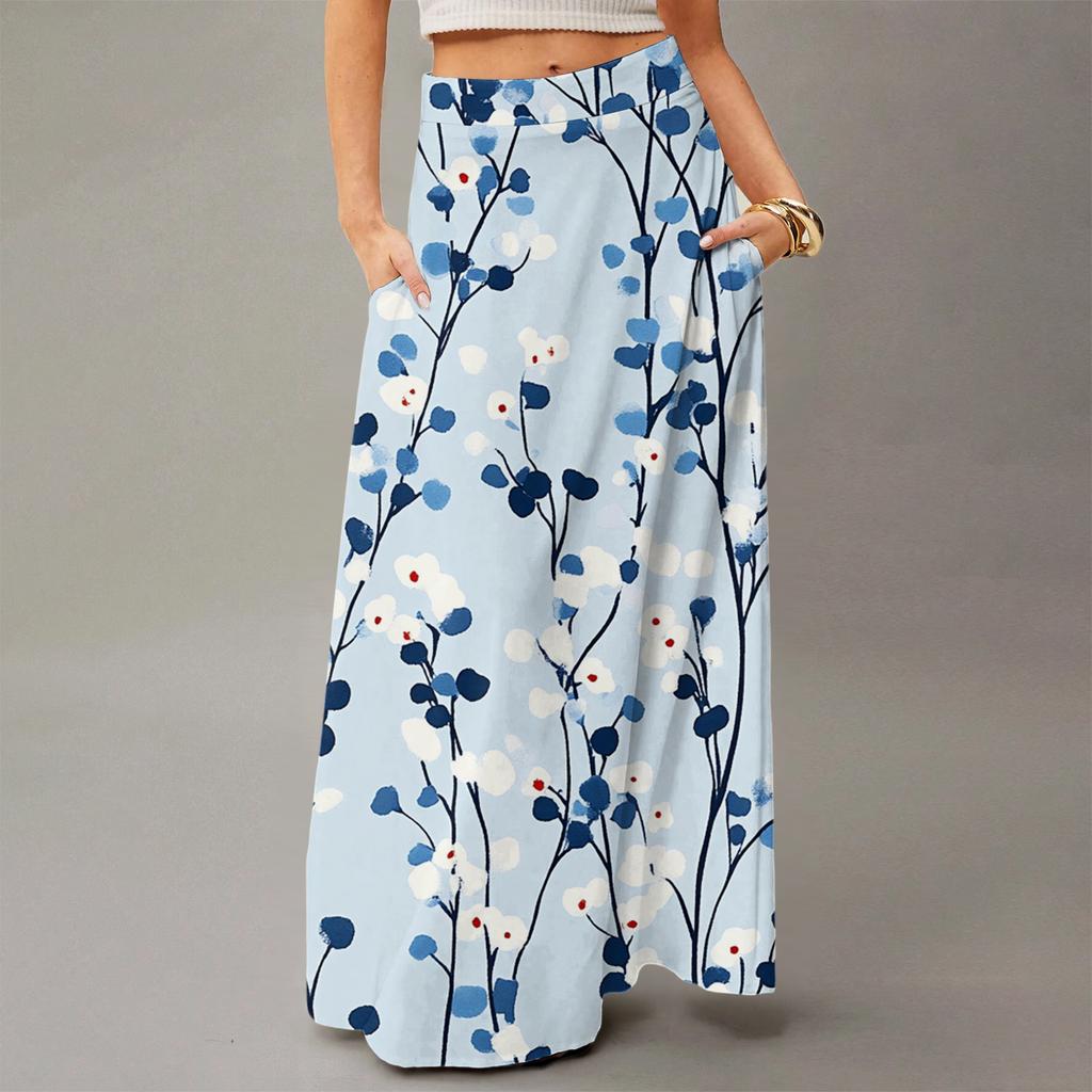Women's Flowy Maxi Dress Regular Casual Floral Print Summer Bohemian Skirt