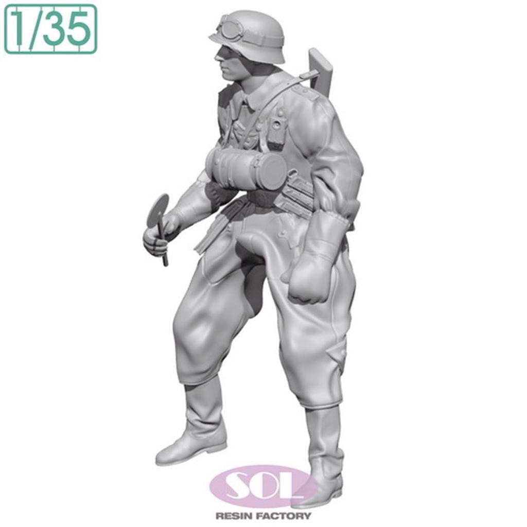 Sol Modell Zweiter Weltkrieg Deutscher Feld-Militärpolizist auf einem KS750 Militärmotorrad Sol 3D-Drucker-Bausatz MM901 1/35 (für Modelle) (Menschen)