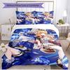 3pcs Duvet Cover Set (1*Duvet Cover + 2*Pillowcase, Without Core), Genshin Impact Print Soft All‑Season Bedding Set, Home Bedroom Decor Gift