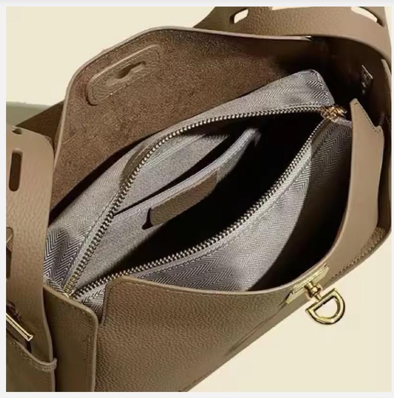 New Niche Luxury Designer Shoulder Crossbody Armpit Bag Head Layer Cowhide Leather Ladies Wide Shoulder Strap Large Capacity Bag