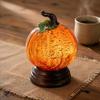 Retro Halloween Night Light Resin Glowing Pumpkin Decorative Light  Fall Table Centerpieces