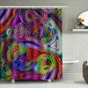 Psychedelic Shower Curtain Multicolored Swirls Patterns Modern Bathroom Decor Waterproof Fabric Easy Installation For Kids Adult