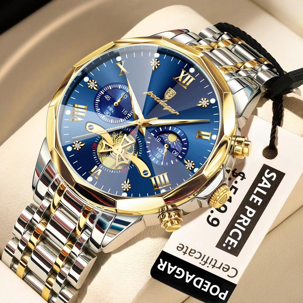 POEDAGAR 938 Wristwatches Timing Minutes Display Quartz Movt Fashion New Business Male Luminous Hands Reloj Waterproof Watches