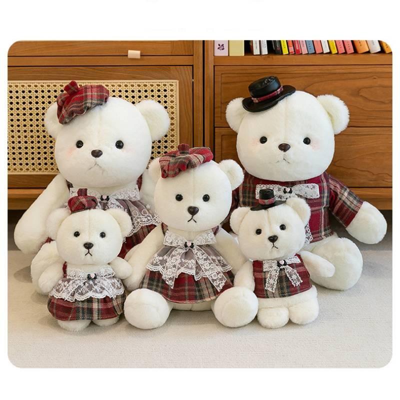 Adorable Plush Bear Doll Cute Cartoon Wedding Couple Gift For Birthdays And Celebrations 22cm 35cm 45cm Sizes Available