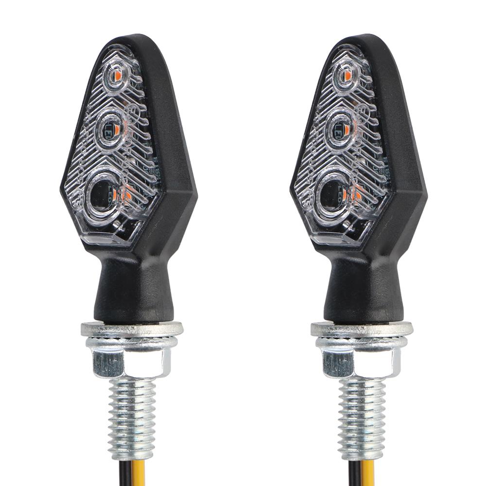 Universal 2 Stück Motorrad Blinker vorne hinten LED Blinker 12V Moto Blinker Metall Amber