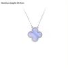 Four-leaf Clover Necklace for Women Natural White Mother-of-pearl Carnelian Sweater Chain