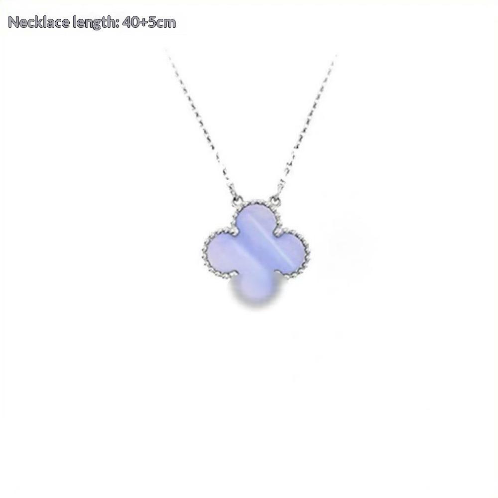 Four-leaf Clover Necklace for Women Natural White Mother-of-pearl Carnelian Sweater Chain